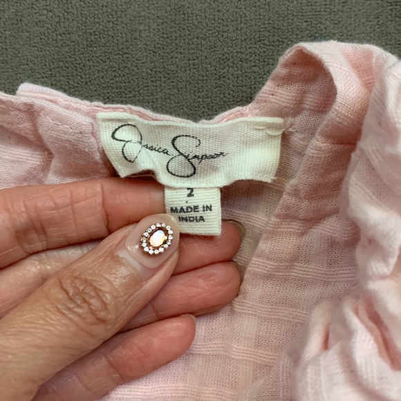 2/$25 Jessica Simpson Embroidered Florian Plaid Blouse with Ruffles - Picture 5 of 6